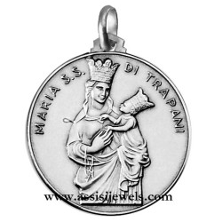 925 sterling silver Madonna of Trapani medal