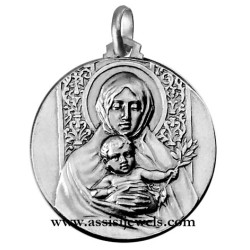 Medaglia Madonna con ulivo argento 925