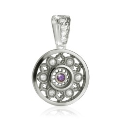 Pendente Rosone piccolo Duomo Firenze in argento con zirconi