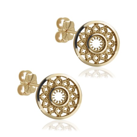 Sterling silver stud earrings, depicting the rosewindow of Cathedral of Florence