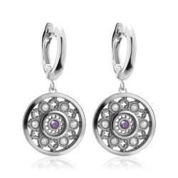 Sterling silver Cathedral of Florence rosewindow small earrings with zirconia