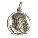 Medaglia volto Cristo Crocifisso argento 925