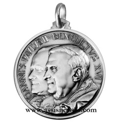 925 sterling silver two Popes medal