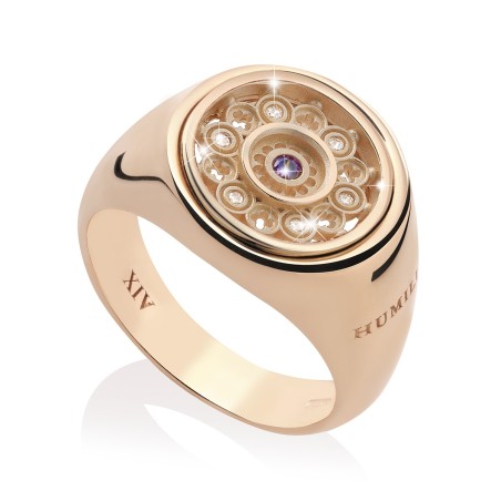 Anello Rosone Duomo Firenze in argento con zirconi