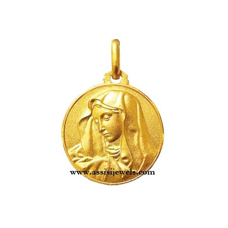 Medaglia Madonna addolorata oro 18 kt