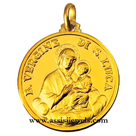 18 kt gold blessed Virgin of st. luke medal