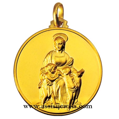 18 kt gold Madonna of the Goldfinch medal