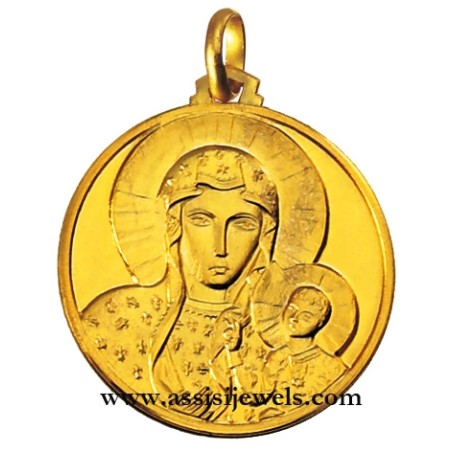 Medaglia Madonna Ceztokowa oro 18 kt