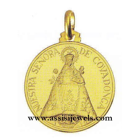 Medaglia Madonna Covadonga oro 18 kt