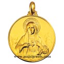 Medaglia cuor di Maria oro 18 kt