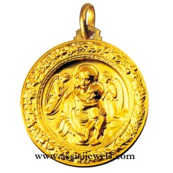 Medaglia Madonna della robbia oro 18 kt