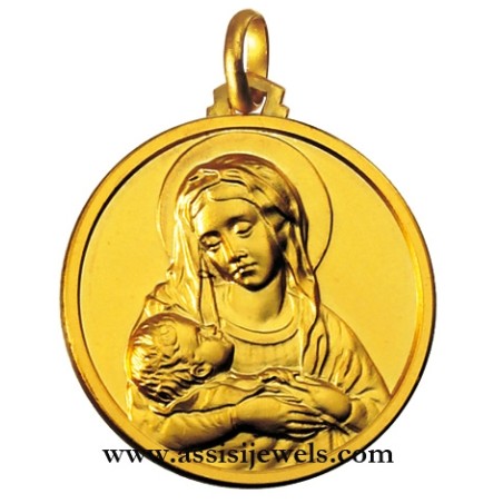 Medaglia Madonna divina provvidenza oro 18 kt