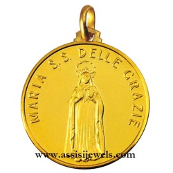 18 kt gold Virgin of the Grace medal