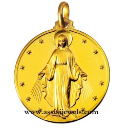 18 kt gold Miraculous Madonna medal