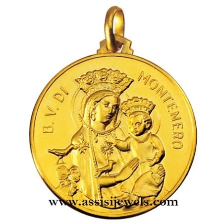 Medaglia Madonna di Montenero oro 18 kt
