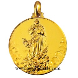 18 kt gold Madonna of Murillo medal