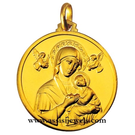 18 kt gold Our Lady of Perpetual Help medal