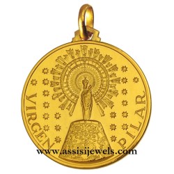 Medaglia Madonna del Pilar oro 18 kt