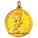 18 kt gold Our Lady of the pillar medal