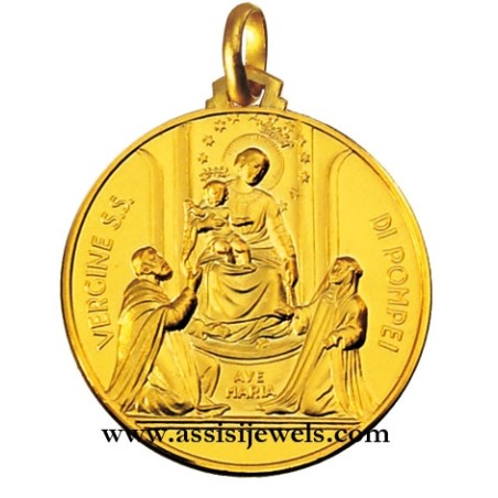 Medaglia Madonna di Pompei oro 18 kt