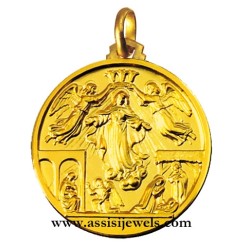 Medaglia vita di Maria oro 18 kt