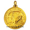 18 kt gold two Popes medal