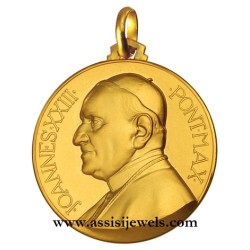 18 kt gold Pope Jhon XXIII medal