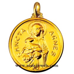 18 kt gold Saint Agnese medal
