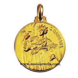 Medaglia di Santa  Barbara oro 18 kt