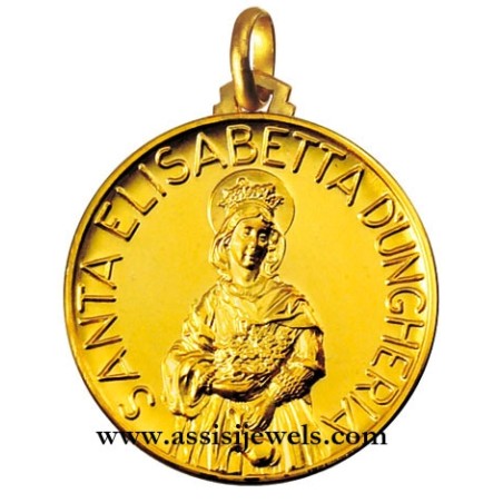 18 kt gold Saint Elizabeth of Hungary medal