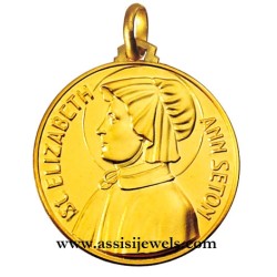 Medaglia di Santa  Elizabeth ann Seton oro 18 kt