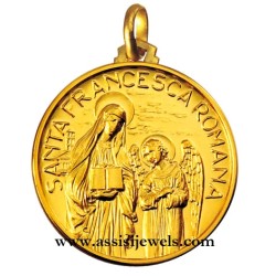 18 kt gold Saint Francesca Romana medal