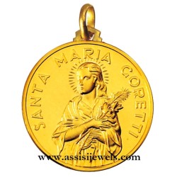 18 kt gold Saint Mary Goretti medal