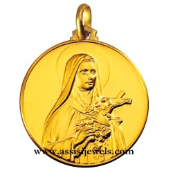 Medaglia di Santa  Teresa oro 18 kt