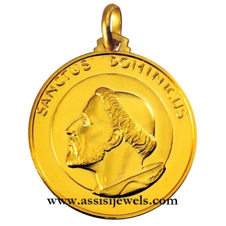 18 kt gold Saint Dominic medal