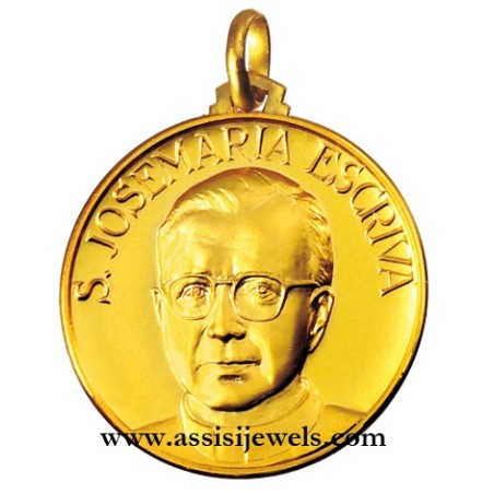 18 kt gold Saint Escriva' medal