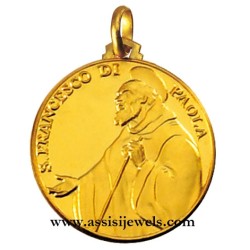 18 kt gold Saint Francis from Paola medal