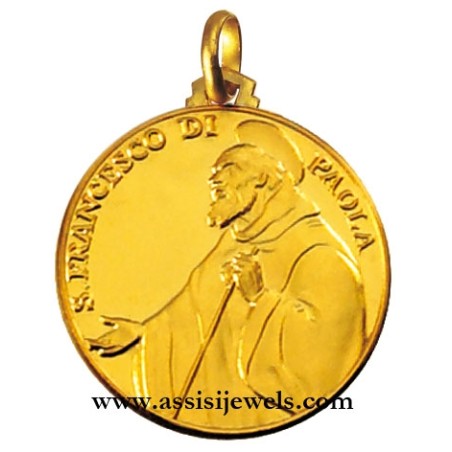 18 kt gold Saint Francis from Paola medal