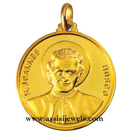 18 kt gold Saint John Bosco medal