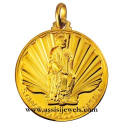18 kt gold Saint James medal