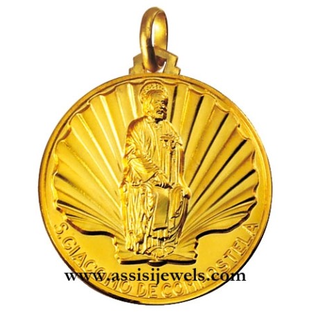 18 kt gold Saint James medal