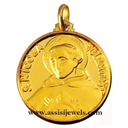 Medaglia di S. Nicola Tolentino oro 18 kt