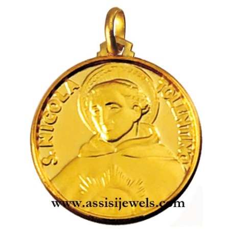 Medaglia di S. Nicola Tolentino oro 18 kt