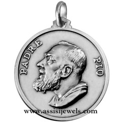 925 sterling silver Saint Father Pio medal