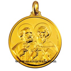 18 kt gold saints Peter and Paul medal