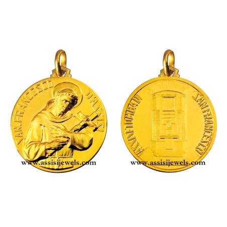Medaglia di San Francesco oro 18 kt