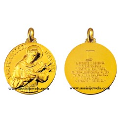 18 kt gold Saint Francis medal