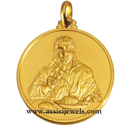 Medaglia Cristo di Emmaus oro 18 kt