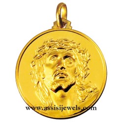 18 kt gold Christ ecce homo medal