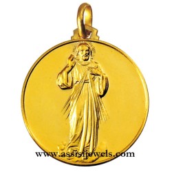 Medaglia Cristo Misericordioso oro 18 kt
